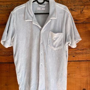 TNA Light Blue Terry Cloth Polo - XS